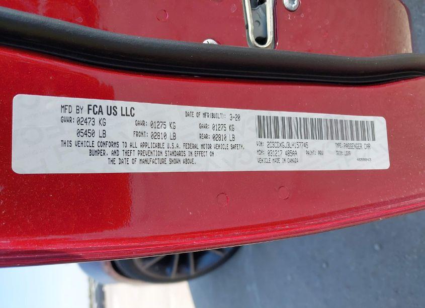 Photo 9 of 2020 Dodge Charger SCAT PACK RWD (VIN 2C3CDXGJ3LH157745)