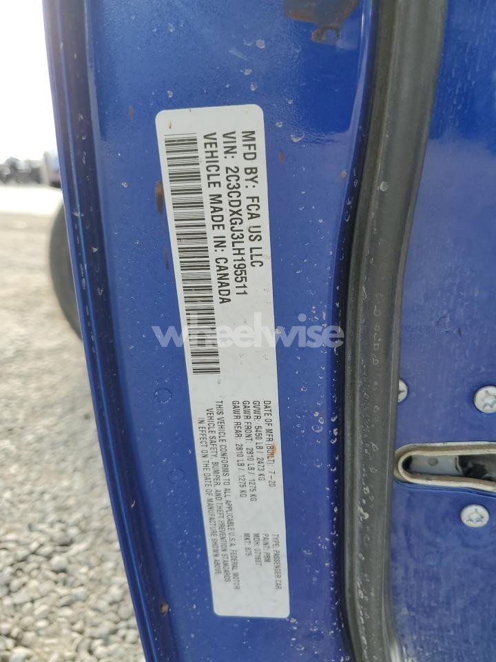 Photo 12 of 2020 DODGE CHARGER SCAT PACK (VIN 2C3CDXGJ3LH195511)