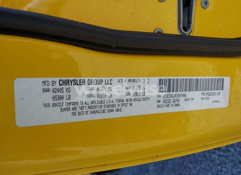 Photo 9 of 2012 Dodge Charger SRT8 SUPERBEE (VIN 2C3CDXGJ4CH247406)