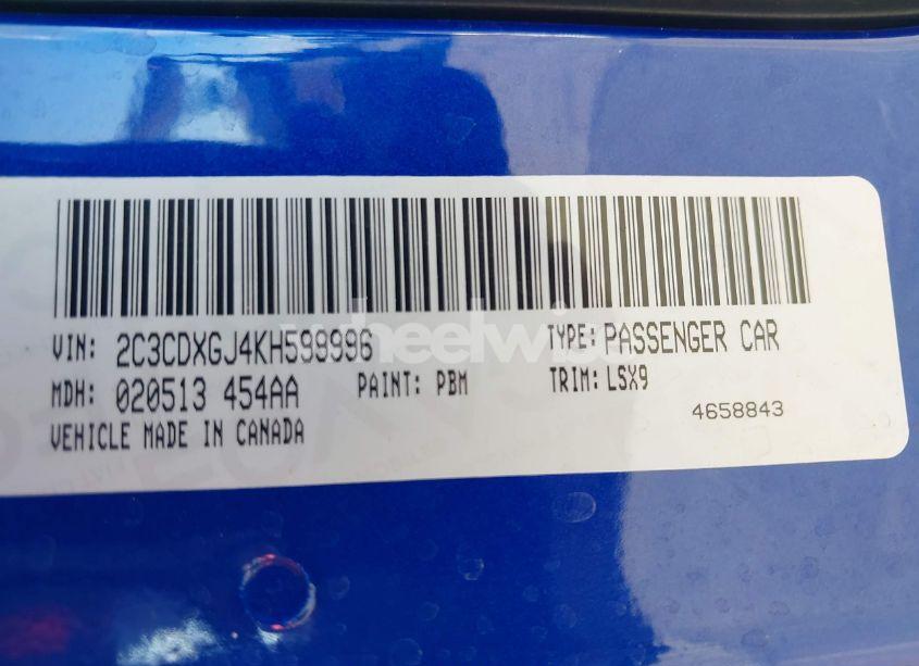 Photo 9 of 2019 Dodge Charger SCAT PACK RWD (VIN 2C3CDXGJ4KH599996)