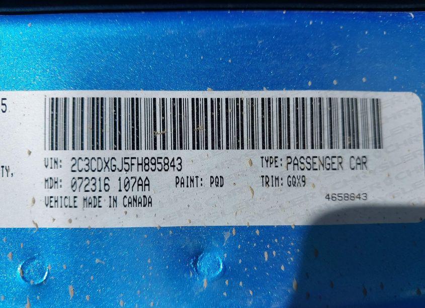 Photo 9 of 2015 Dodge Charger R/T SCAT PACK (VIN 2C3CDXGJ5FH895843)