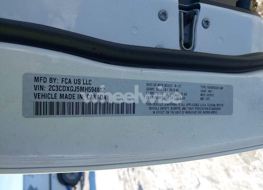 Photo 9 of 2021 Dodge Charger SCAT PACK RWD (VIN 2C3CDXGJ5MH594812)