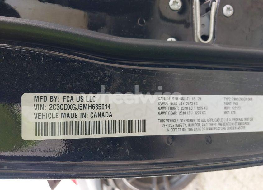 Photo 9 of 2021 Dodge Charger SCAT PACK WIDEBODY RWD (VIN 2C3CDXGJ5MH685014)