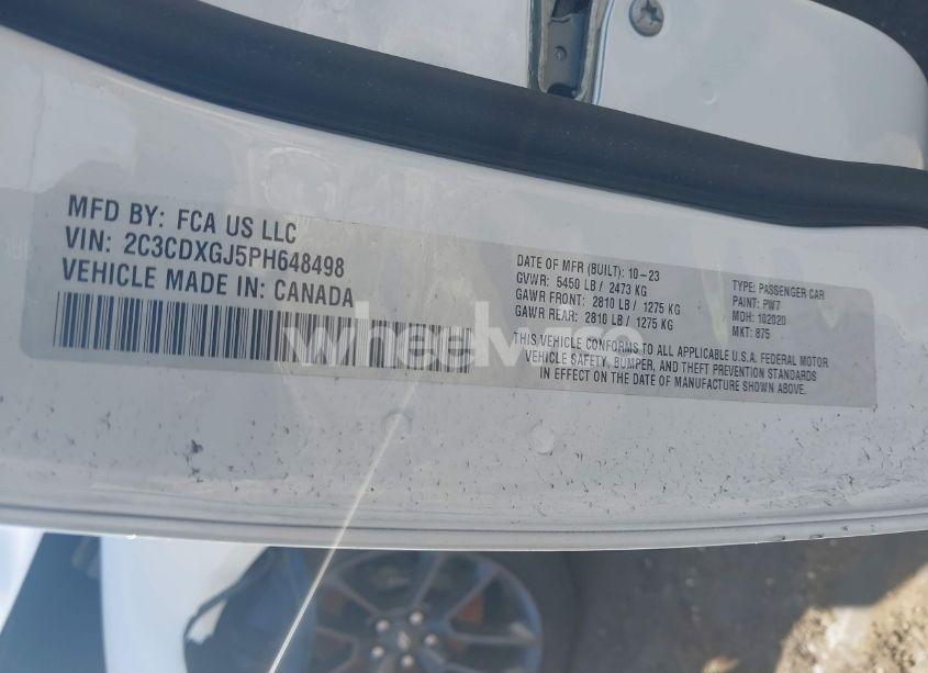 Photo 9 of 2023 Dodge Charger SCAT PACK (VIN 2C3CDXGJ5PH648498)