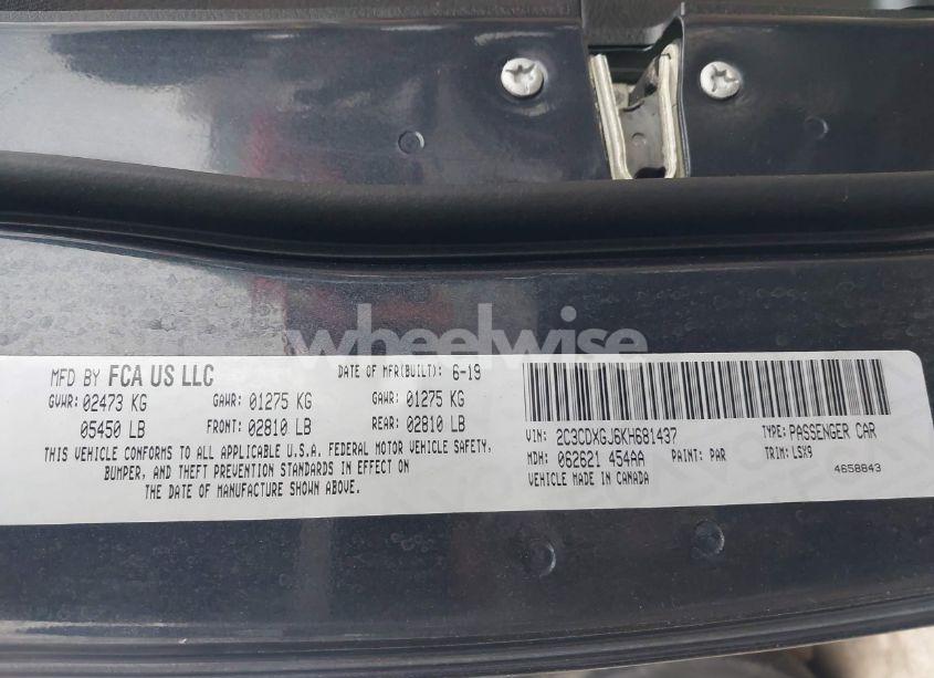 Photo 9 of 2019 Dodge Charger SCAT PACK RWD (VIN 2C3CDXGJ6KH681437)