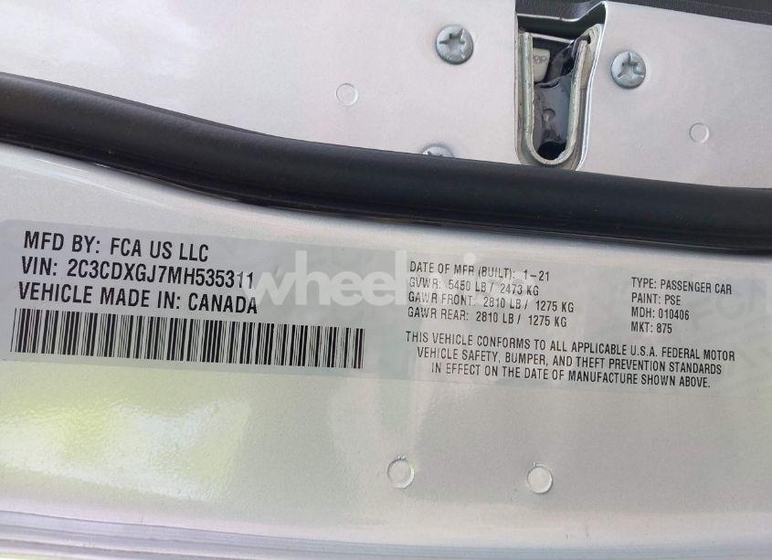 Photo 9 of 2021 Dodge Charger SCAT PACK RWD (VIN 2C3CDXGJ7MH535311)