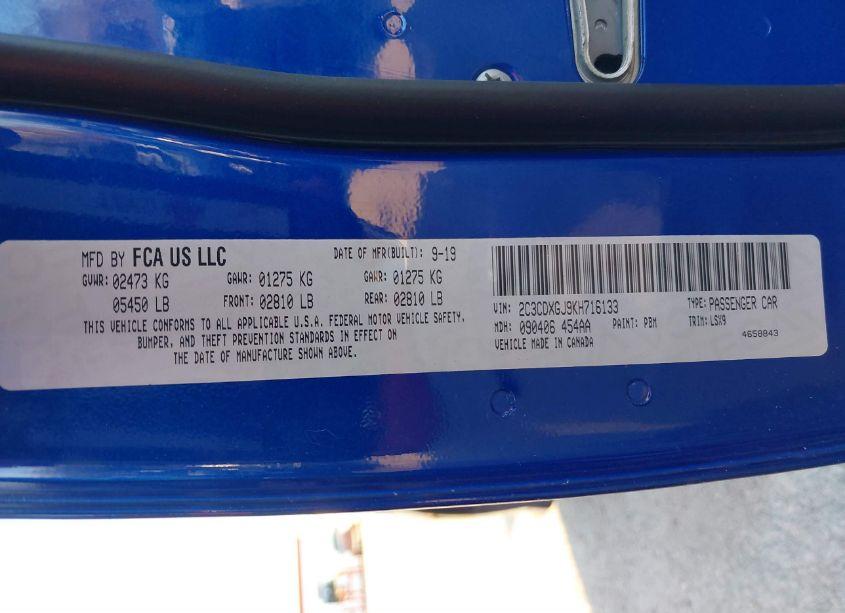 Photo 9 of 2019 Dodge Charger SCAT PACK RWD (VIN 2C3CDXGJ9KH716133)