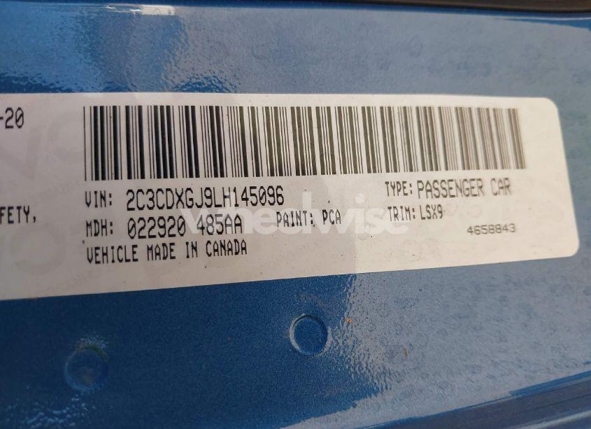 Photo 9 of 2020 Dodge Charger SCAT PACK RWD (VIN 2C3CDXGJ9LH145096)