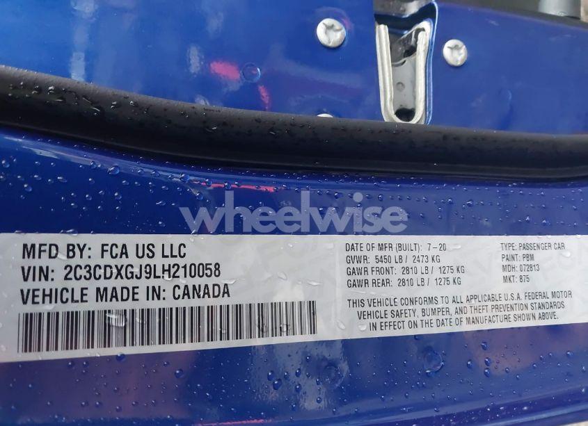 Photo 9 of 2020 Dodge Charger SCAT PACK WIDEBODY RWD (VIN 2C3CDXGJ9LH210058)