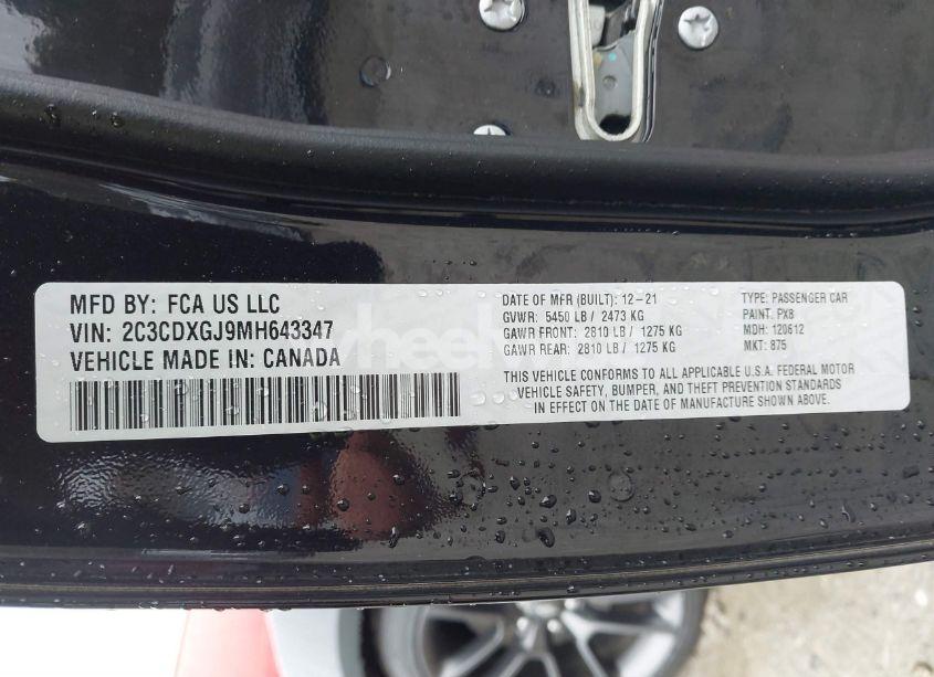 Photo 9 of 2021 Dodge Charger SCAT PACK RWD (VIN 2C3CDXGJ9MH643347)