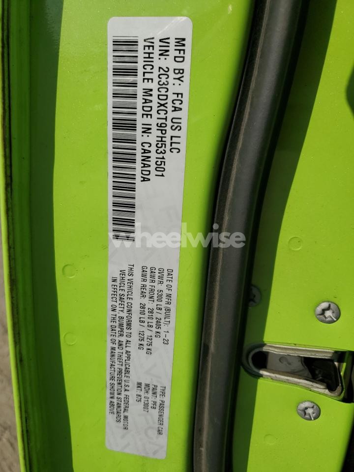 Photo 13 of 2023 DODGE CHARGER R/T (VIN 2C3CDXGJ9PH627248)