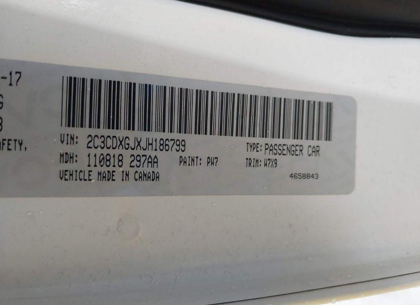 Photo 9 of 2018 Dodge Charger R/T SCAT PACK RWD (VIN 2C3CDXGJXJH186799)