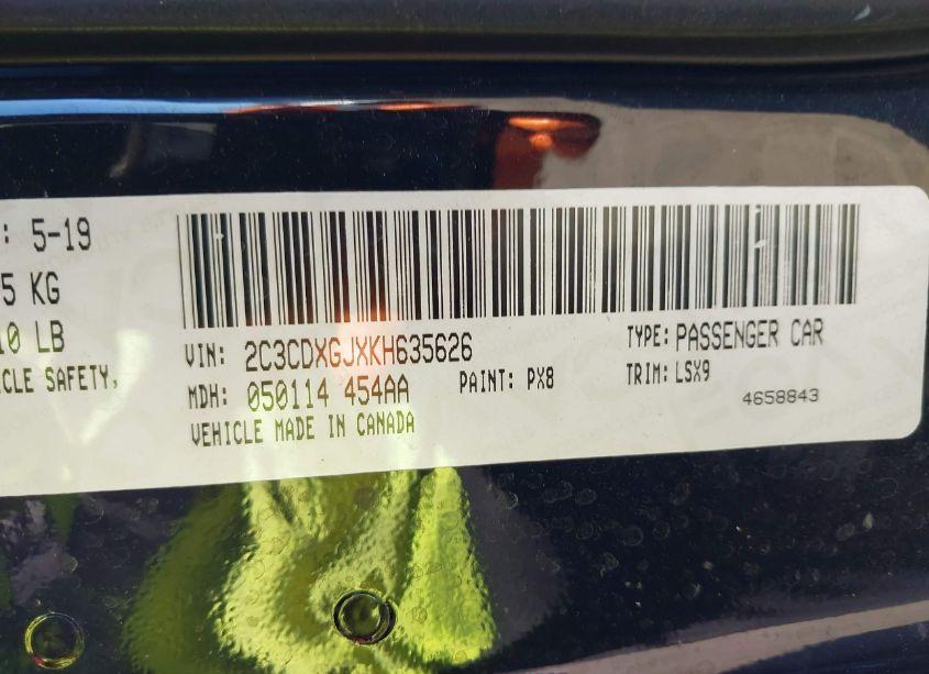 Photo 9 of 2019 Dodge Charger SCAT PACK RWD (VIN 2C3CDXGJXKH635626)