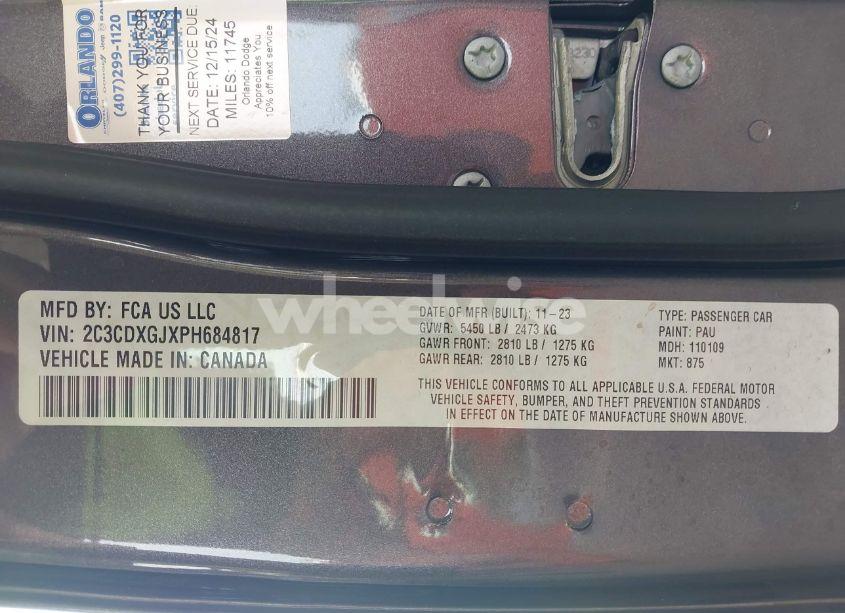 Photo 9 of 2023 Dodge Charger SCAT PACK WIDEBODY (VIN 2C3CDXGJXPH684817)