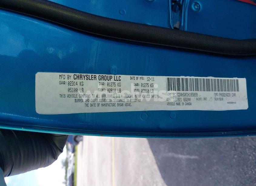 Photo 9 of 2012 Dodge Charger SXT (VIN 2C3CDXHG0CH185859)