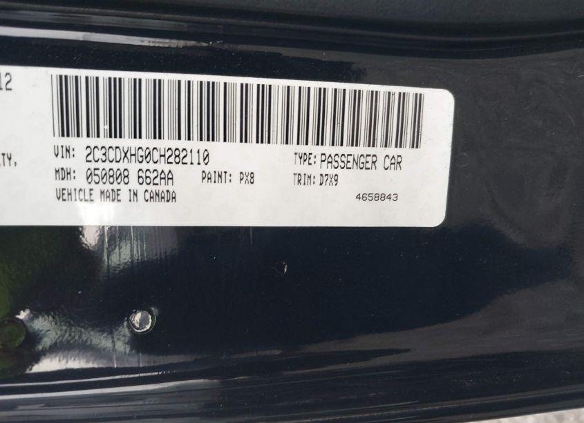 Photo 9 of 2012 Dodge Charger SXT (VIN 2C3CDXHG0CH282110)