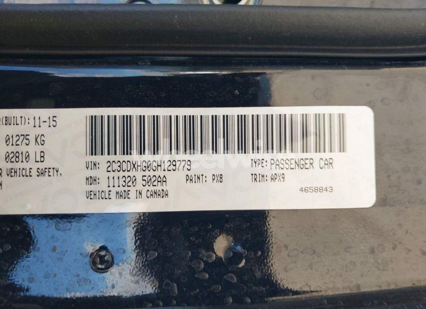 Photo 9 of 2016 Dodge Charger SXT (VIN 2C3CDXHG0GH129779)