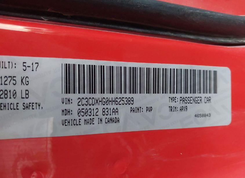 Photo 9 of 2017 Dodge Charger SXT RWD (VIN 2C3CDXHG0HH625389)