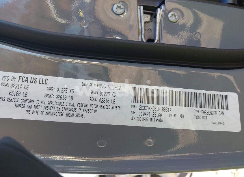 Photo 9 of 2018 Dodge Charger SXT PLUS RWD (VIN 2C3CDXHG0JH188614)