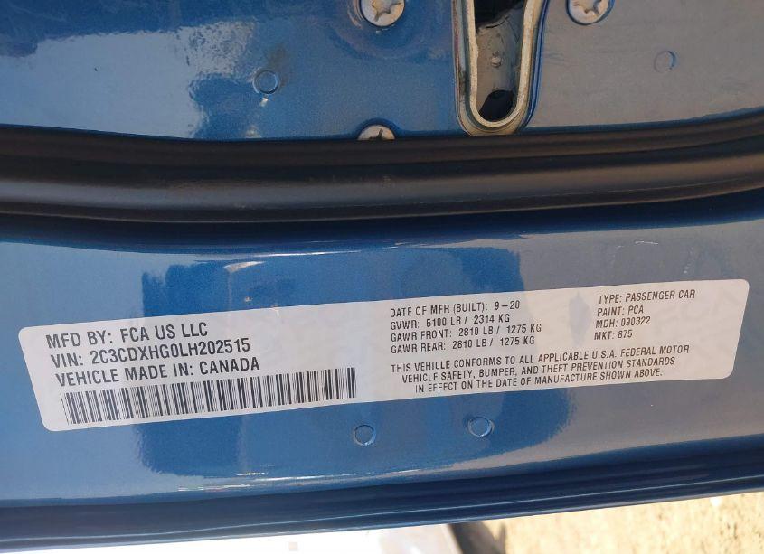 Photo 9 of 2020 Dodge Charger GT RWD (VIN 2C3CDXHG0LH202515)