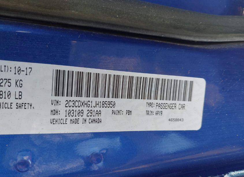 Photo 9 of 2018 Dodge Charger SXT PLUS RWD (VIN 2C3CDXHG1JH185950)