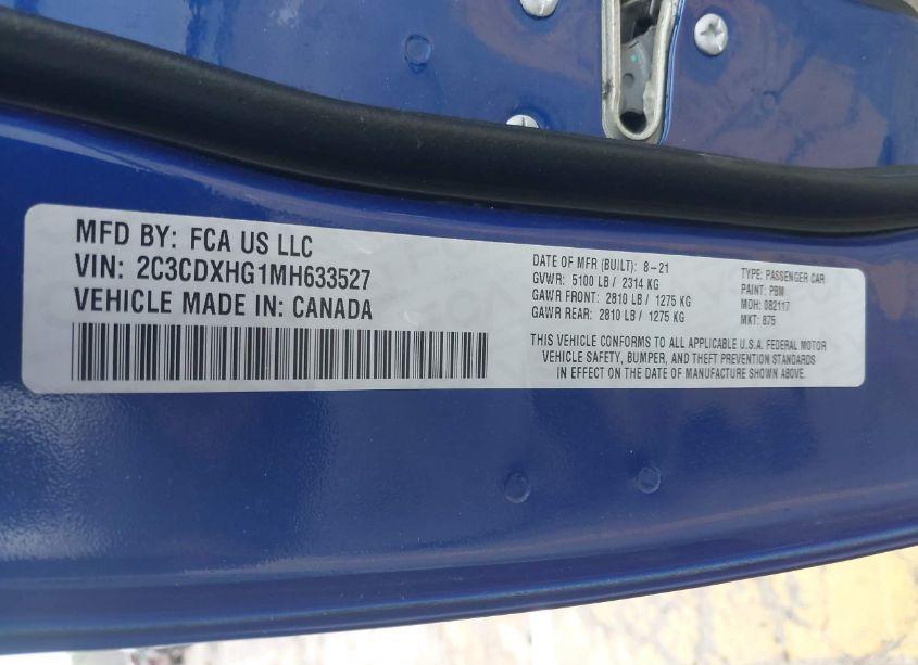 Photo 9 of 2021 Dodge Charger GT RWD (VIN 2C3CDXHG1MH633527)