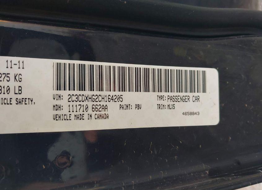 Photo 9 of 2012 Dodge Charger SXT (VIN 2C3CDXHG2CH164205)