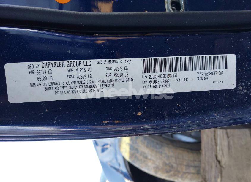 Photo 9 of 2014 Dodge Charger SXT (VIN 2C3CDXHG2EH267451)