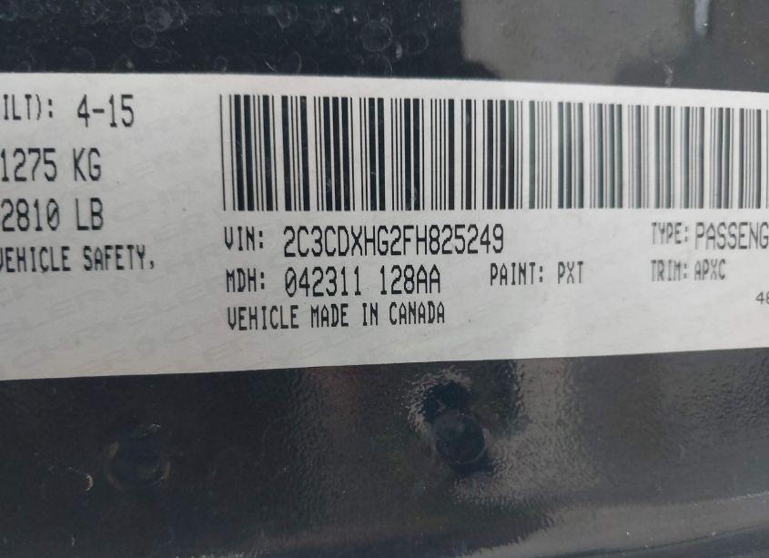 Photo 9 of 2015 Dodge Charger SXT (VIN 2C3CDXHG2FH825249)