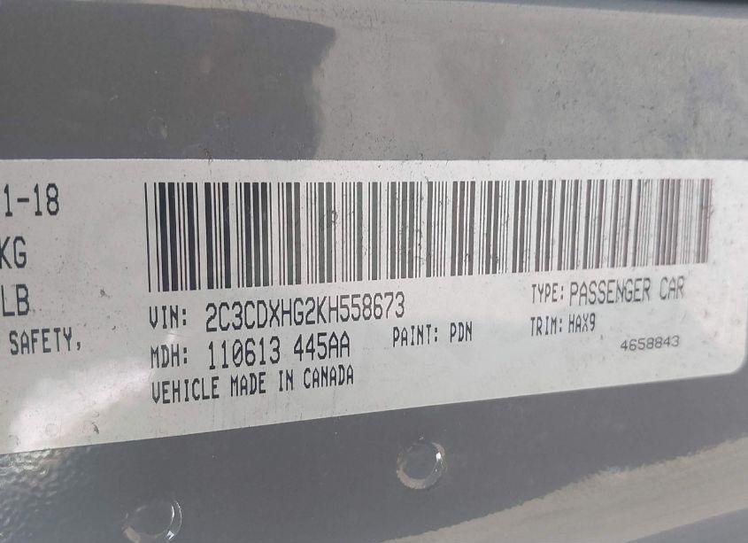 Photo 9 of 2019 Dodge Charger GT RWD (VIN 2C3CDXHG2KH558673)