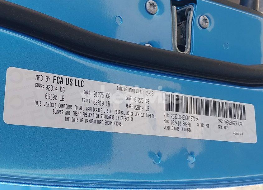 Photo 9 of 2016 Dodge Charger SXT (VIN 2C3CDXHG3GH197154)