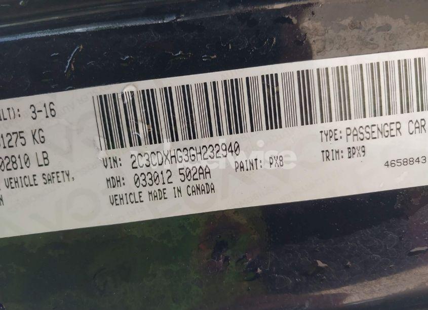 Photo 9 of 2016 Dodge Charger SXT (VIN 2C3CDXHG3GH232940)