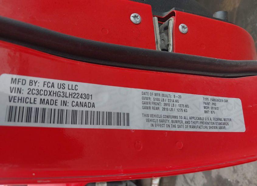 Photo 9 of 2020 Dodge Charger GT RWD (VIN 2C3CDXHG3LH224301)