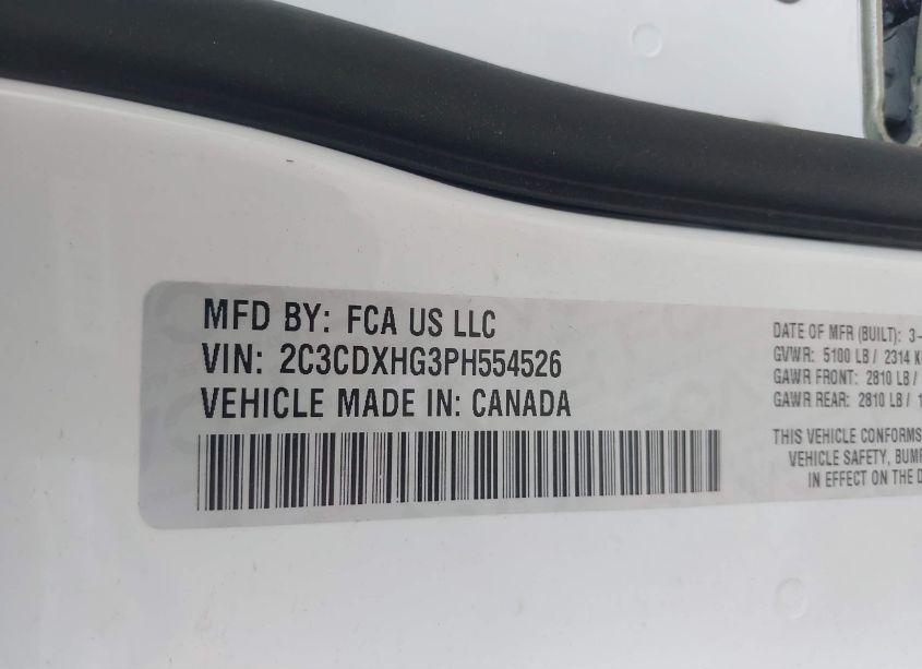 Photo 9 of 2023 Dodge Charger GT (VIN 2C3CDXHG3PH554526)