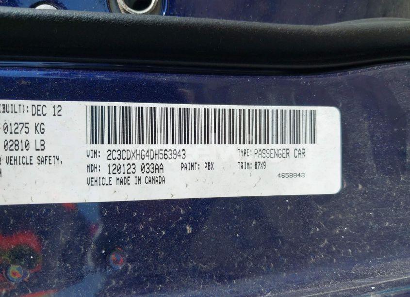 Photo 9 of 2013 Dodge Charger SXT (VIN 2C3CDXHG4DH563943)