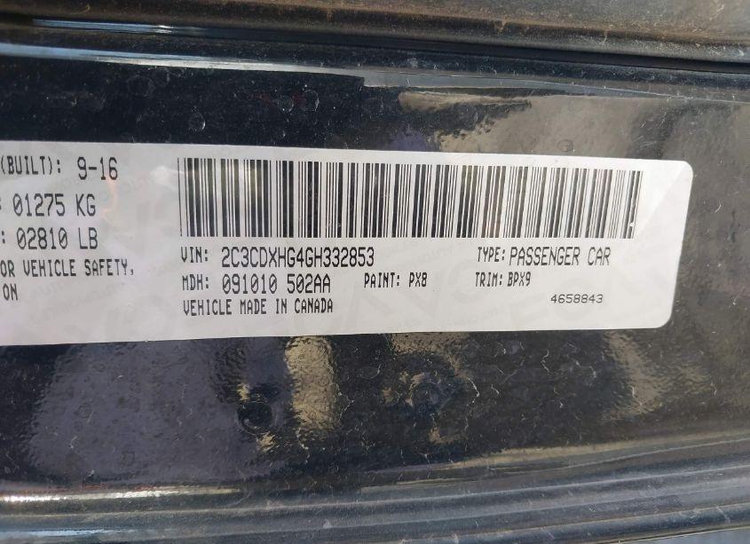 Photo 9 of 2016 Dodge Charger SXT (VIN 2C3CDXHG4GH332853)