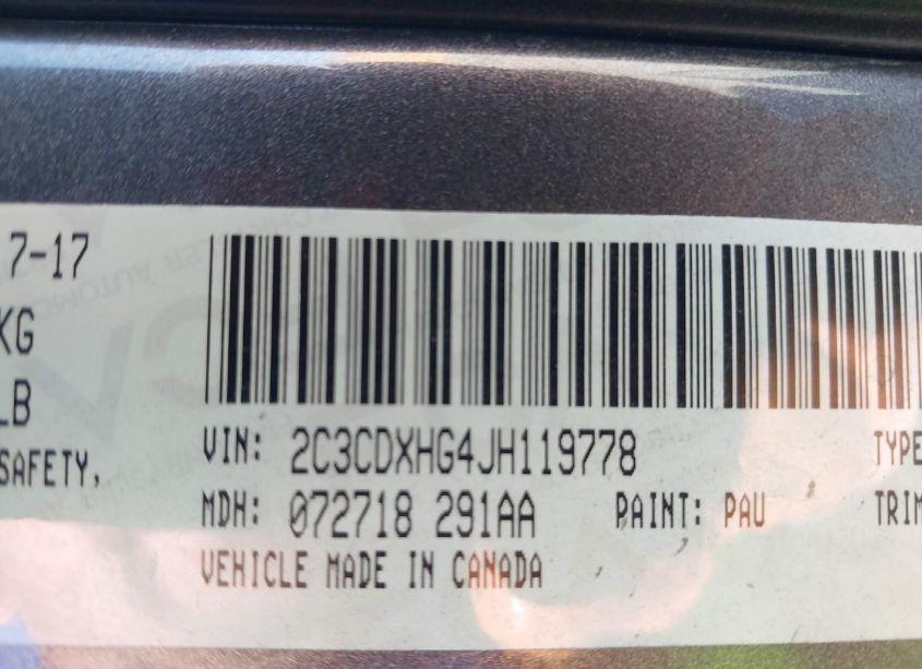 Photo 9 of 2018 Dodge Charger SXT PLUS RWD (VIN 2C3CDXHG4JH119778)