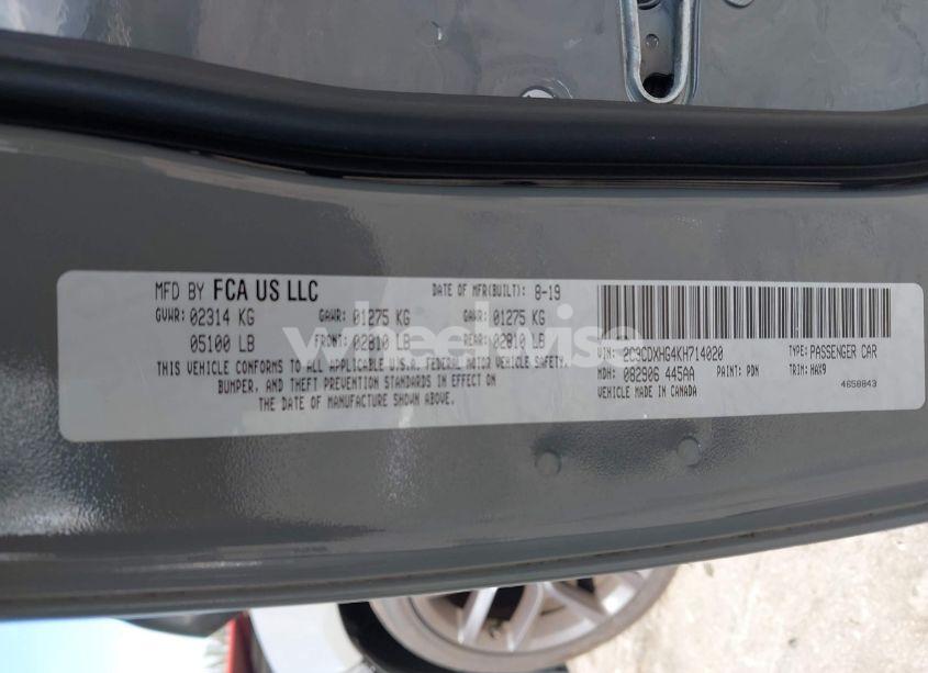 Photo 9 of 2019 Dodge Charger GT RWD (VIN 2C3CDXHG4KH714020)