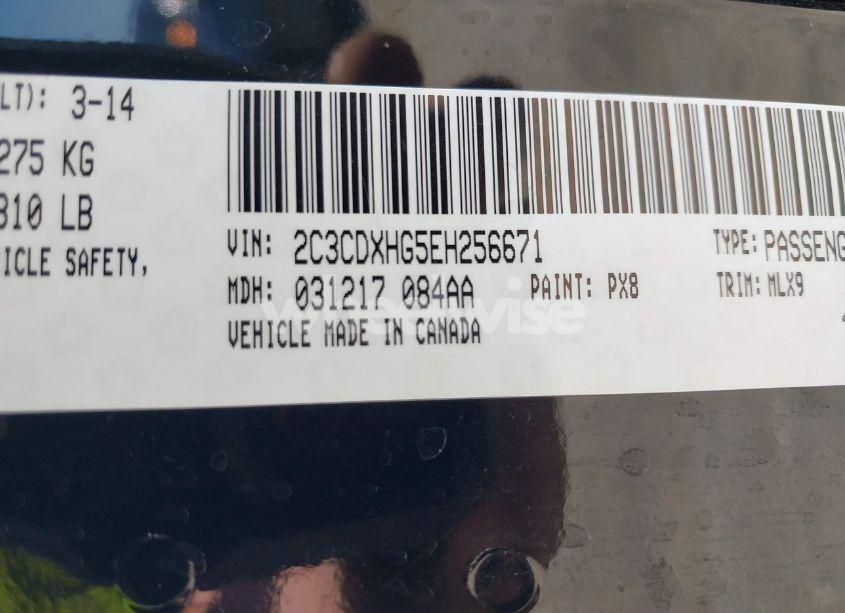 Photo 9 of 2014 Dodge Charger SXT (VIN 2C3CDXHG5EH256671)