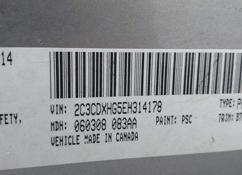 Photo 9 of 2014 Dodge Charger SXT (VIN 2C3CDXHG5EH314178)