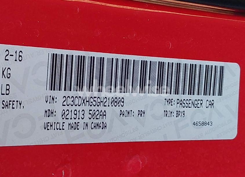 Photo 9 of 2016 Dodge Charger SXT (VIN 2C3CDXHG5GH210809)