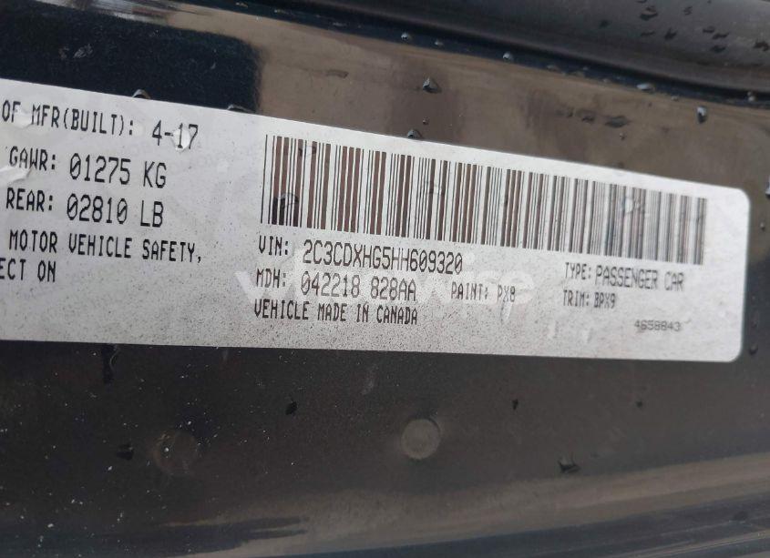 Photo 9 of 2017 Dodge Charger SXT RWD (VIN 2C3CDXHG5HH609320)