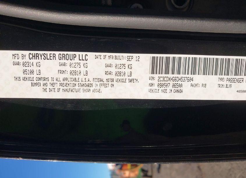 Photo 9 of 2013 Dodge Charger SXT PLUS (VIN 2C3CDXHG6DH537604)