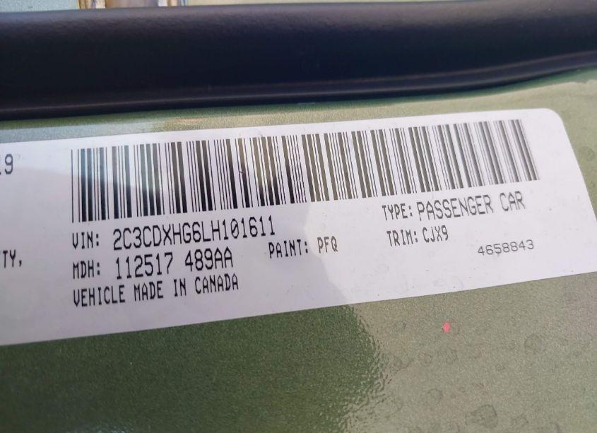 Photo 9 of 2020 Dodge Charger GT RWD (VIN 2C3CDXHG6LH101611)