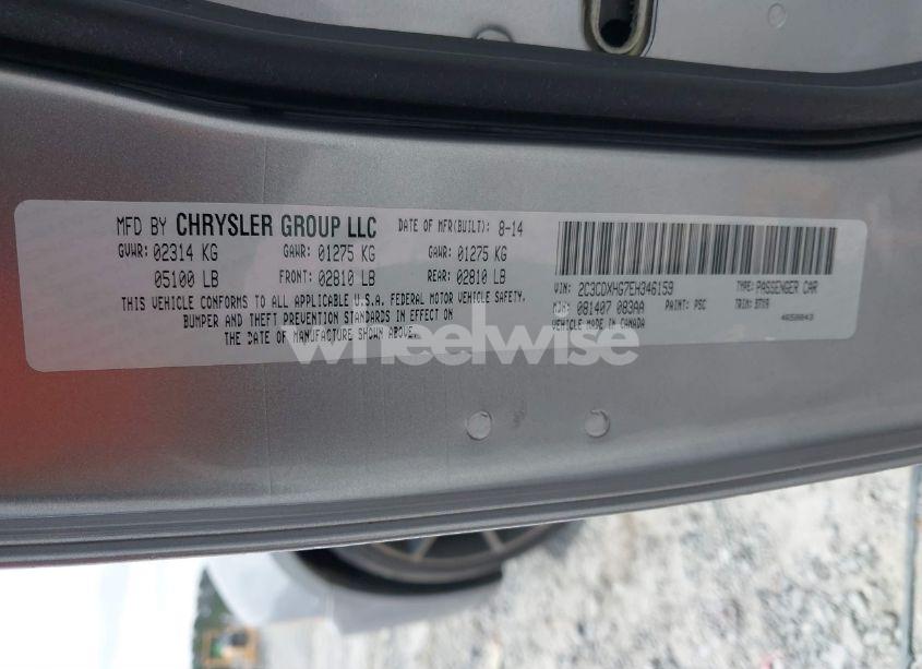 Photo 9 of 2014 Dodge Charger SXT (VIN 2C3CDXHG7EH346159)