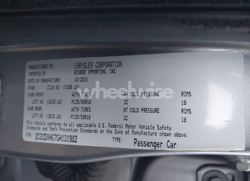 Photo 9 of 2016 Dodge Charger SXT (VIN 2C3CDXHG7GH131982)