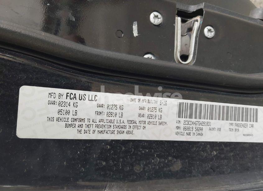 Photo 9 of 2016 Dodge Charger SXT (VIN 2C3CDXHG7GH291831)