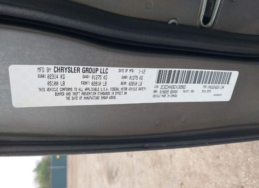 Photo 9 of 2012 Dodge Charger SXT (VIN 2C3CDXHG8CH189982)