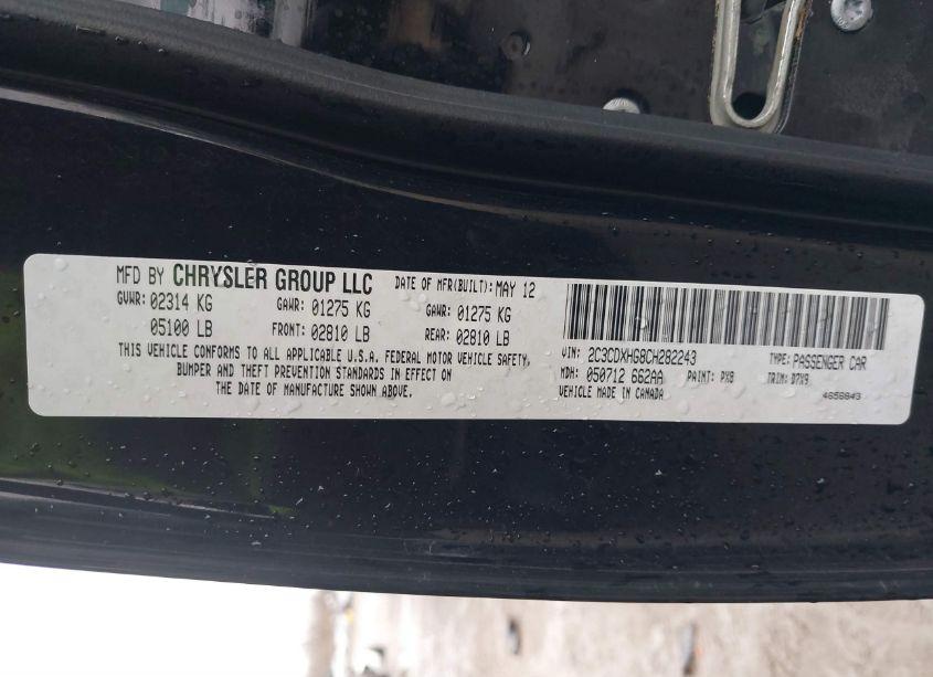 Photo 9 of 2012 Dodge Charger SXT (VIN 2C3CDXHG8CH282243)