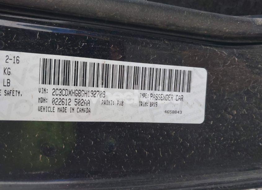 Photo 9 of 2016 Dodge Charger SXT (VIN 2C3CDXHG8GH192709)